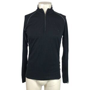 ICEBREAKER - MEN'S LARGE - BLACK LONG SLEEVE 1/4 ZIP SLIM FIT PURE MERINO SHIRT